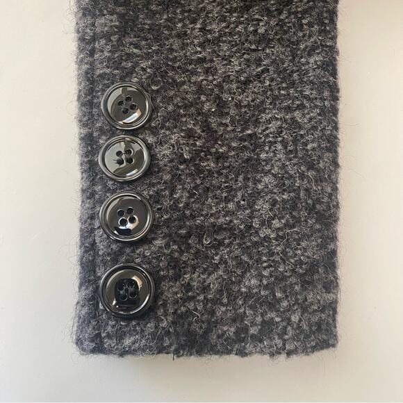 Steve Madden Wool Blend Short Gray Black Pea Coat w Pockets Removable Hood Sz M - Picture 7 of 13